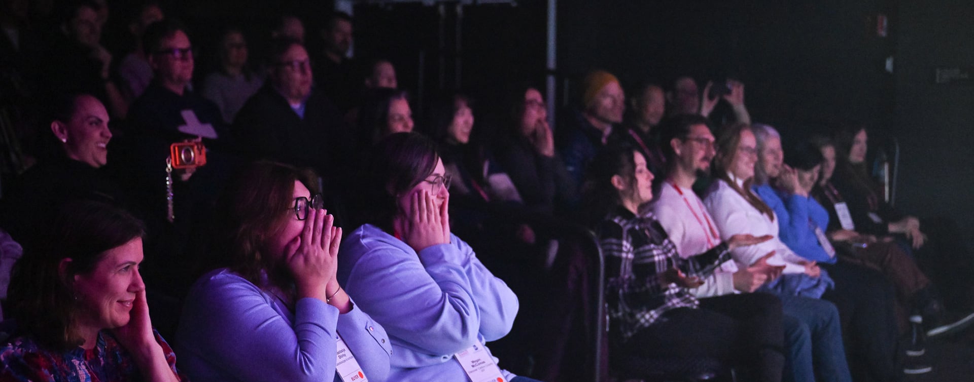 Crowd in amazement at a show at Niagara Falls Magic Theatre, Niagara Falls, NY, USA